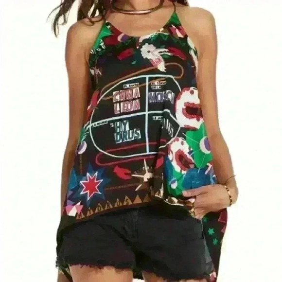 NWT! Scotch & Soda Printed Asymmetric Strappy Top - Picture 3 of 8